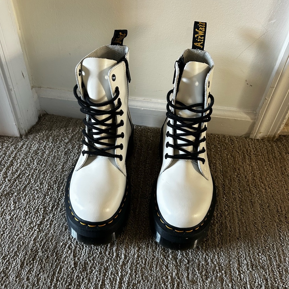 Dr. Martens White Jadon Platform Combat Boots